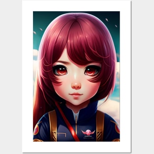 Anime Girl with lovely chibi eyes Posters and Art